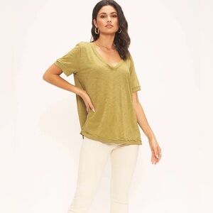 Project Social Knock Out V-Neck Short Sleeve T-Shirt Martini Olive S